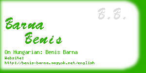 barna benis business card